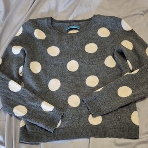 Alice + Olivia Gray and White Polka Dot Sweater
